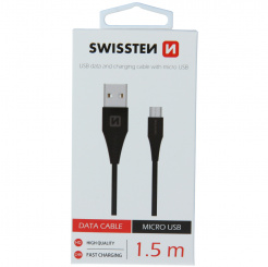  SWISSTEN dátový kábel USB/micro USB 1,5 m – black 