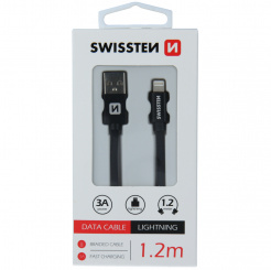  SWISSTEN dátový kábel USB/Lightning 1,2 m – black 