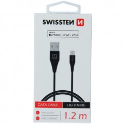  SWISSTEN dátový kábel USB/Lightning MFi 1,2 m – black 