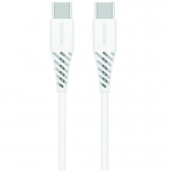 SWISSTEN TPU dátový kábel USB-C/USB-C, PD, 5 A (100 W) 1,5 m – white
