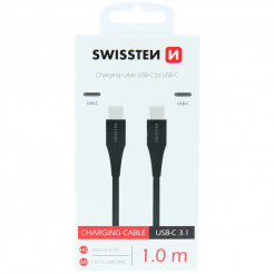  SWISSTEN TPU dátový kábel USB-C/USB-C, 1 m – black 