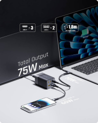 Stolová nabíjačka Voltme VITO Go EzTravel 75W (čierna)