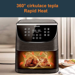 Cosori CP158-AF PREMIUM + 5x špíz a gril. Gril - čierny