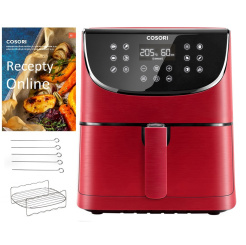 Cosori CP158-AF PREMIUM + 5x špíz a gril. gril - červený