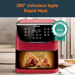 Cosori CP158-AF PREMIUM + 5x špíz a gril. gril - červený