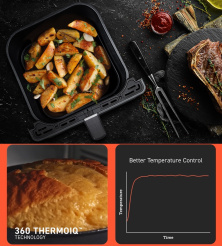 Cosori Dual Blaze 6,4L SMART + 5x špíz a gril. rošt - sivý