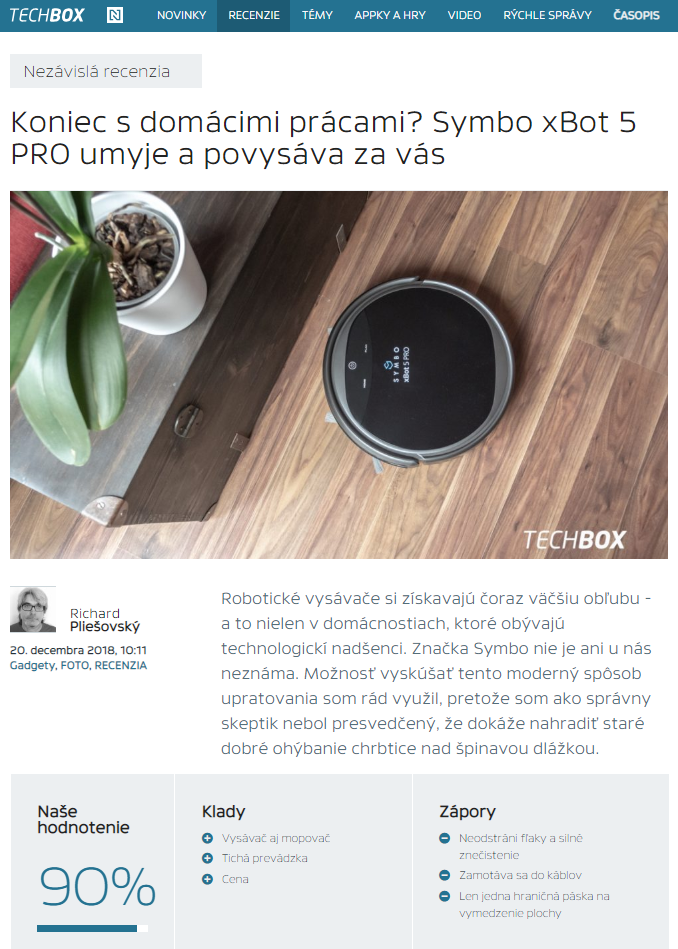 Nezávislá recenzia robotického vysávača Symbo xBot 5 PRO na Techbox.sk