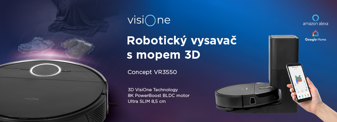 Predstavenie robotického vysávača Concept VR3550 visiOne 3D