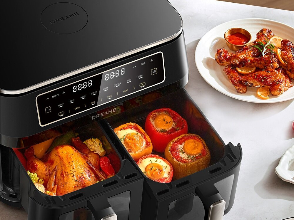 Dve oddelené komory na súčasnú prípravu rôznych jedál