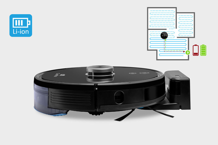 Automaticky sa dobíja a pokračuje v čistení